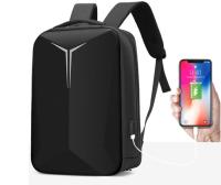 Mochila impermeable de gran capacidad con USB para hombre, bolsa de ordenador de negocios con rayas reflectantes, carcasa dura multifuncional - details 2