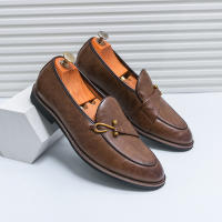 Zapatos Lefu para hombre, calzado de cuero PU, Color sólido, Simple, moda, transpirable, británico, grande, 38-46 - details 23
