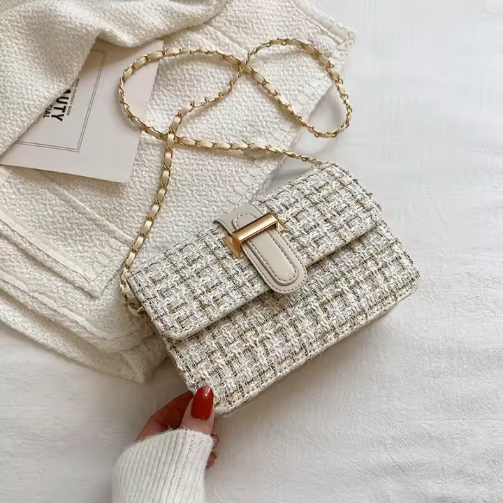 Bolso Cruzado de Cuero de Lana de Alta Gama Versátil Tamaño Pequeño Novedad 2024 Bolsos y Viajes - 1