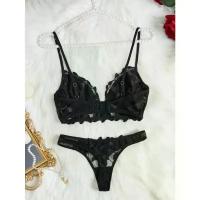 Lencería de hadas Floral de San Valentín, bragas cortas encantadoras, ropa interior Sexy, camisón elegante, ropa interior en V, conjunto breve para mujer, sujetador transparente - details 1