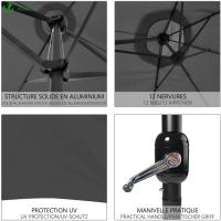 Parasol Rectangular de Protección UV50+ Ideal para Jardín, Plaza, Playa, Piscina Doble Blanco - details 9