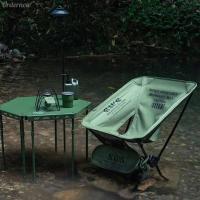 VIE chai plegable en forma de luna de tela Oxfod ligera Ulta, viaje ligero desmontable para acampar, caminar y pescar al aire libre - details 1