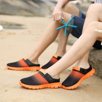 Verano pareja de hombres y mujeres cambia gradualmente sandalias de gran tamaño zapatillas de malla casual agujero zapatos de playa media zapatillas - details 4