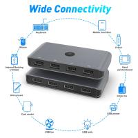 Divisor de interruptor Kvm USB 2,0 para PC, teclado, ratón, impresora, 4 en 4 salidas, convertidor de concentrador, USB para compartir ordenador - details 5