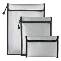 Bolsa de documentos impermeable a prueba de fuego, bolsa de almacenamiento de efectivo de seguridad con cierre de cremallera portátil, bloqueador de señal, maletín de archivos portátil S/M/L - details 1