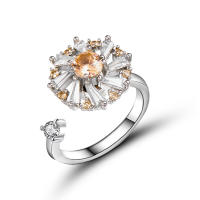 Anillo giratorio de flor de molino de viento con copos de nieve de circonio de cristal a la moda para mujeres y niñas, joyería para fiesta, regalo antiestrés - details 43