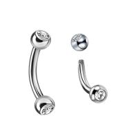 Anillo de titanio para Piercing corporal, barra curvada para ceja, Tragus, hélice, oreja, vientre, labio, 10Mm, 16G, 1 unidad, 23 titanio - details 0