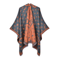 Nueva bufanda chal para mujer, moda retro, gran marca, capa dividida con borlas de doble cara - details 9