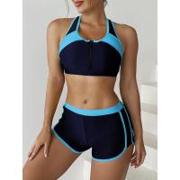Conjunto de Bikini con cremallera para mujer, traje de baño de dos piezas con pantalón corto, traje de baño deportivo para mujer, ropa de playa para verano 2025 - details 9