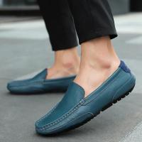 Mocasines transpirables de cuero genuino, mocasines informales, zapatos de cuero para hombres, zapatos planos formales de conducción italiana - details 21