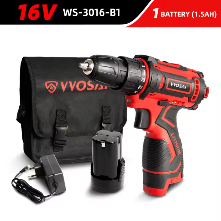 VVOSAI-Taladro Inalámbrico de 12V, 16V y 20V, destornillador eléctrico, minicontrolador de potencia de CC, batería de iones de litio de 3/8 pulgadas - 1