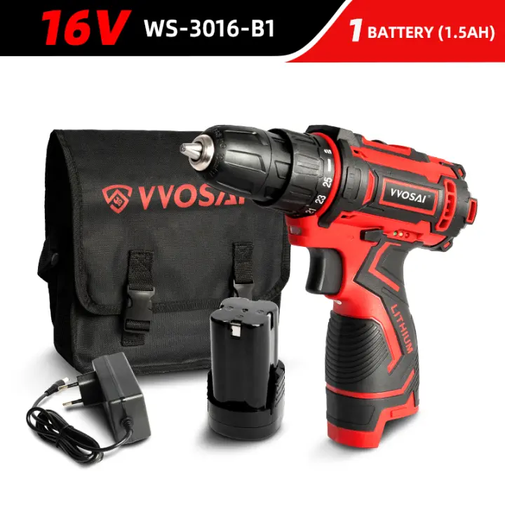 VVOSAI-Taladro Inalámbrico de 12V, 16V y 20V, destornillador eléctrico, minicontrolador de potencia de CC, batería de iones de litio de 3/8 pulgadas - 1