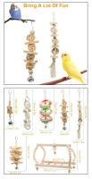 Juguete de Pavo Real de 7 Piezas en Forma de Corazón Estrella y Bolas de Madera para pájaros periquitos Accesorios de Juego Universal Apto para Todas las Raças de Pájaros - details 3