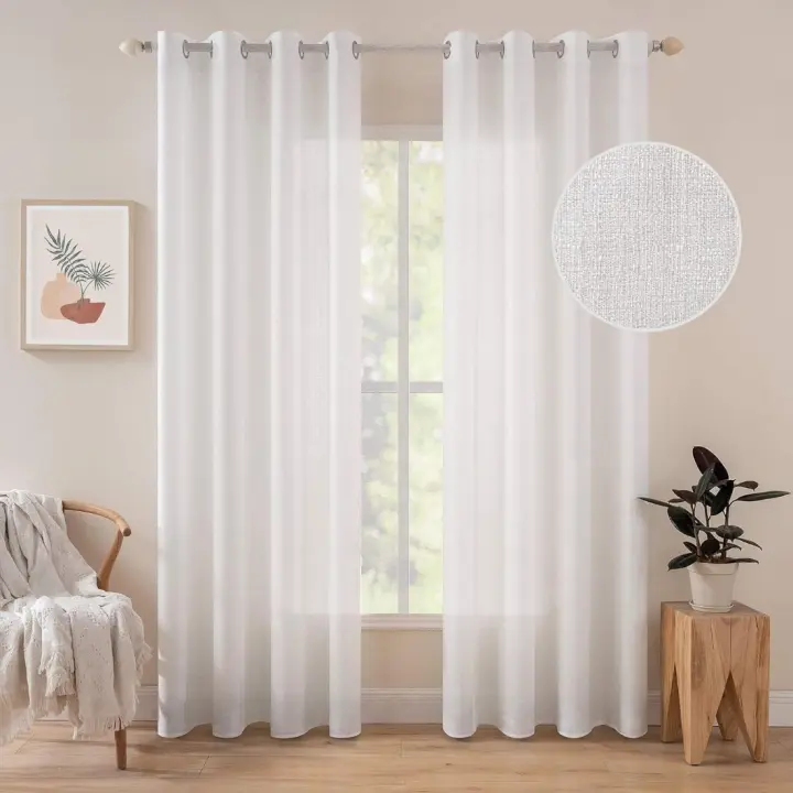 Cortinas de Poliéster Lino Translucentes MIULEE para Dormitorio Moderno 280 x 140 x 0,01 cm - 1