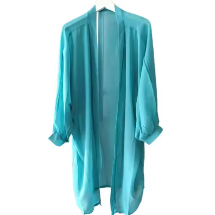 Ropa de playa bohemia de verano, cárdigan largo tipo kimono, Túnica de gasa, Tops para mujer, blusa, camisa Sarong plage - 1