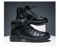 Botas de Cuero de Alta Calidad para Hombres Moda Motocicleta 2022 Botas de Trabajo Cómodas y Impermeables con Plataforma - details 14