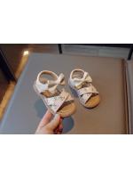 Sandalias de estilo bordado para niñas, zapatos de playa con punta abierta, informales, versátiles, planos de princesa con lazo, Verano - details 12