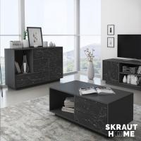 Mueble de Comedor Elegante Estilo Wind Madera Resistente Blanco/Cemento Longitud de 86x120x40cm - details 36