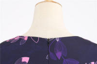 Vestido de fiesta elegante de media manga informal con estampado floral para mujer - details 15