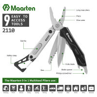 Maarten-multiherramienta de acero inoxidable 9 en 1, cuchillo de bolsillo con destornillador multiherramienta, alicates multiherramienta de autobloqueo, supervivencia, Bot - details 1