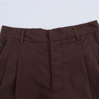 Conjunto de Pantalones Cortos para Mujer OUWU Top de Pecho Liso, Chaleco Ajustado con Cuello en V, Pantalones Rectos Plisados de Cintura Alta Nuevo Look de Primavera - details 10
