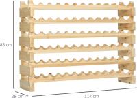 Botellero para vino de 72 botellas, botellero de madera de 6 niveles, botellero vertical con capacidad de carga de 100 kg para cocina, comedor, bar, 114x28x85 cm, madera natural. - details 6