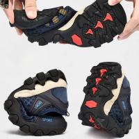 Botas de senderismo de malla para hombre, calzado deportivo de montañismo, transpirables, ligeros, antideslizantes, informales, para exteriores, verano - details 1