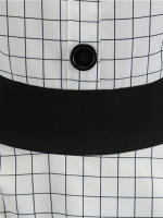 Polka dot plaid print vintage women summer retro 50s 60s party a line dress - details 4