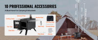 SucceBuy Estufa de leña portátil de 86 pulgadas con caja de fuego de 1400 pulgadas cúbicas, 8 tubos de chimenea y guantes, para cocinar y calentar al aire libre - details 1