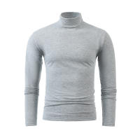 Camiseta de manga larga con cuello medio alto para hombre, Jersey informal de Color sólido, ropa interior - details 29