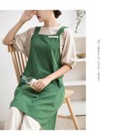 Delantal de cocina de estilo japonés nuevos, delantales de jardinería resistentes a las manchas con espalda cruzada, delantal de lino y algodón para mujer para adultos y niños - details 10