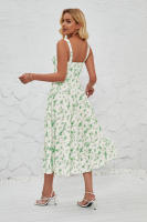 Vestido midi de satén con tirantes finos para mujer, abertura frontal, hueco - details 74