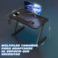 Mesa de Juegos Gaming Ergonómica 120 x 60 cm Diseño en Forma de Z Fibra de Carbono - details 25