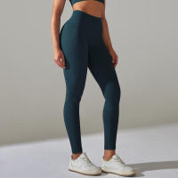 Pantalones deportivos de cintura alta sin costuras para yoga para mujer para hacer ejercicio y correr - details 50