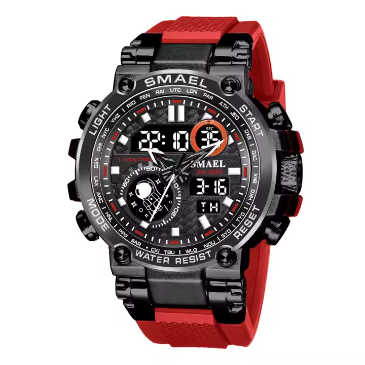 Reloj Deportivo SMAEL de Aleación de Moda Resistente al Agua con Movimiento de Cuarzo Digital+Quartz para Entrenamiento Militar y Nadado - 1