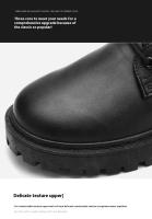 Botas de cuero de cocina para hombre de otoño, zapatos deportivos informales para Chef, a la moda, diseño Martin, negro, impermeables y antideslizantes - details 7