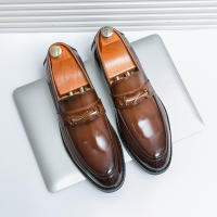 Zapatos de tacón bajo formales para hombre, mocasines informales antideslizantes, cómodos, transpirables, color negro y marrón, para fiesta de boda, Lea - details 0