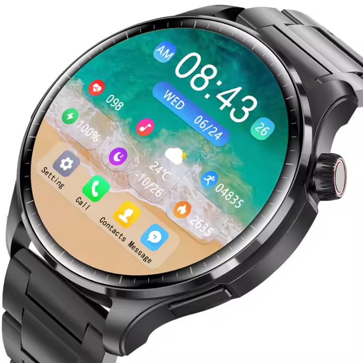Reloj inteligente para hombre, dispositivo resistente al agua IP68, con GPS, control del ritmo cardíaco, Pantalla AMOLED HD de 2024x360, llamadas al azúcar en sangre y Bluetooth, para Android 360 - 1