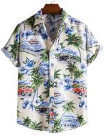 Camiseta de Verano de Playa Hawaiiana Estampado de Denim 3D para Hombres Manga Corta Transpirable - details 3