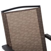 Silla plegable de terraza con respaldo reclinable a 4 niveles, textileno, marco de acero marrón - details 4