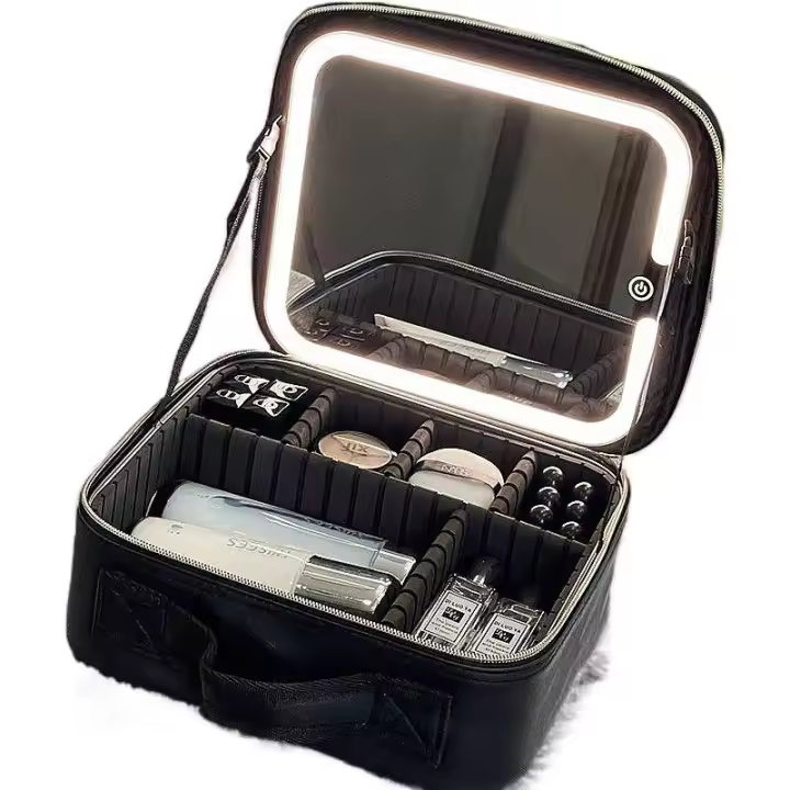 Bolsa de Maquillaje Luminosa con Espejo Estilo de Lujo Popular para Viajes de Negocios - 1