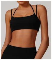 Sujetador de Yoga suave con espalda de belleza para mujer, entrenamiento de gimnasio, deportes de secado rápido, Top elástico con doble hombro y cuello, ropa interior para correr y Fitness al aire libre - details 22