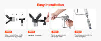 SucceBuy Kit de manguera y pistola pulverizadora de pintura sin aire - Juego de alta presión. Viene con puntas, junta giratoria, filtros, manguera y varillas de extensión para una pintura suave. - details 2