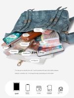 Bolsa de motocicleta de mezclilla azul resistente al desgaste impermeable con diseño de borla y cuerda - details 34