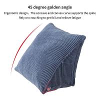 Cojín de Soporte de Posición Triangular en Corduroy de Color Caramelo para Oficina Hogar Sofá Decoración Suave para Lectura - details 4