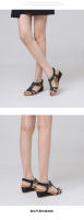 Sandalias de cuña para mujer, verano 2025, nuevo estilo, modernas y cómodas, con banda elástica, zapatos romanos con temperamento. - details 5