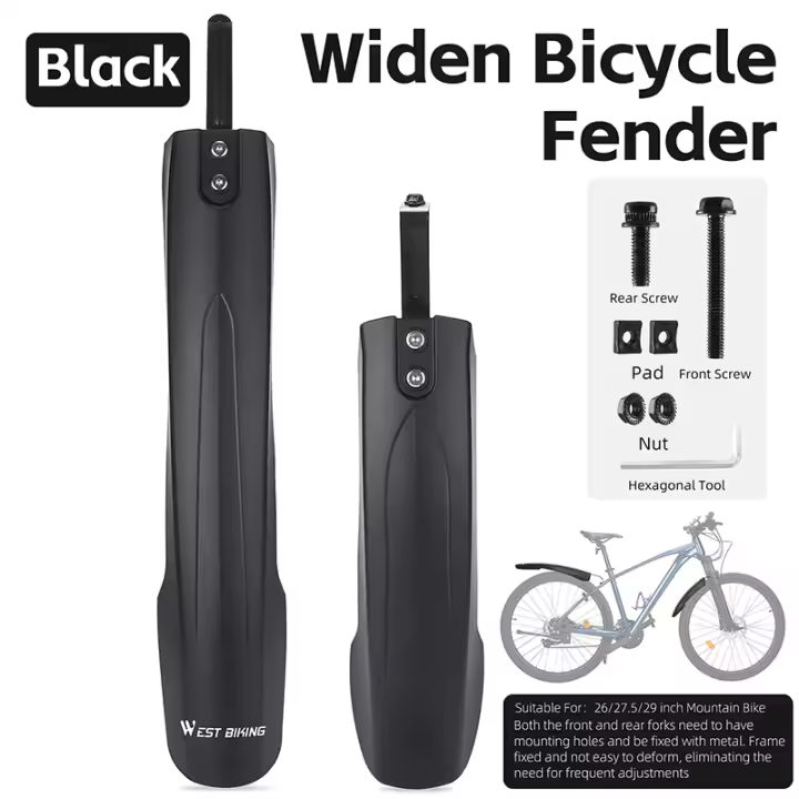 WEST BIKING-guardabarros delantero y trasero para bicicleta, alargador de 26/27, 5/29 pulgadas, accesorios de ciclismo - 1