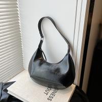 Bandolera de cuero de Pu de Color sólido, bolso Hobo de gran capacidad con forma de luna para mujer, bolso Hobo de estilo coreano para chica - details 5