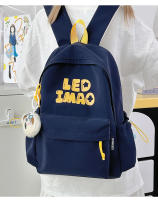 Mochila coreana simple de color sólido con alfabeto para estudiantes, mochila ligera de gran capacidad para viajes, mochila informal versátil - details 17