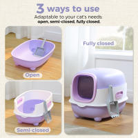 Caja de Arena Plegable Grande con Tapa, cajón y Pala para Gatos, Diseño de Diamante, Fácil de usar - details 15